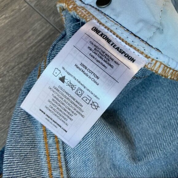 Free People One Teaspoon Awesome Baggie Jeans Straight leg Distressed Light Wash - Picture 13 of 16